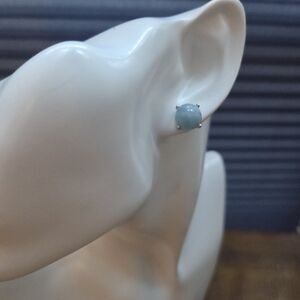 Milky Aquamarine Sterling Silver Stud Earrings